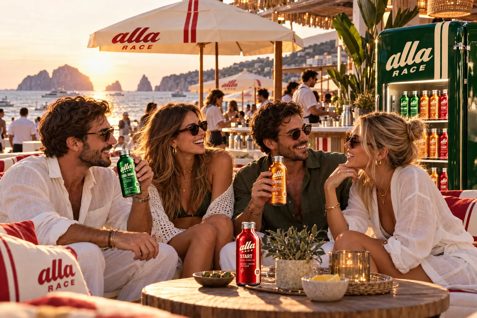 ALLA RACE: Plajă · lounge la apus